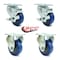 Service Caster 3.5 Inch Blue Polyurethane Swivel Top Plate Caster Set with 2 Brake 2 Rigid SCC SCC-20S3514-PPUB-BLUE-TLB-TP2-2-R-2 - alternate 7